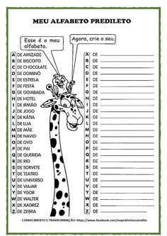 a giraffe with the words in spanish