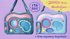 2000s Kids Nostalgia, Bag Trinkets, Ita Bag Ideas, Kids Nostalgia, Bag Design Ideas, 2000s Toys, Ita Bags, Ita Bag, Bag Pins