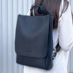 "The LEA backpack stands out for being one of the most versatile items in our entire catalog, as it can be used for multiple occasions: traveling, going to college or carrying your laptop, among other things.  Our 100% handmade backpacks made of full grain leather are a comfortable and practical complement for everyday use and adapt as much as possible to you thanks to their adjustable straps.  The LEA has an exterior pocket closed with a clasp to keep the things you want to have easy acces to. Convertible Laptop Backpack, Work Bags For Women, Leather Backpack Handbag, Backpack For Travel, Handmade Backpack, Handmade Backpacks, Teachers Day Gifts, Laptop Rucksack