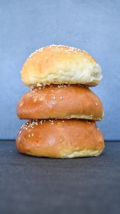 three bagels stacked on top of each other