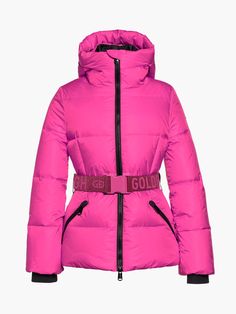 Ski Jackets For Women, Pink Ski Jacket, Ski Wear For Women, Skiwear Women, Designer Ski Wear, Pink Puffer Jacket, Ski Pass, Ski Fashion, Jacket With Hood