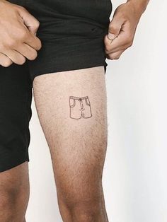 Guy Thigh Tattoo, Small Thigh Tattoo, Simple Tattoos For Men, Side Leg Tattoo, Simple Leg Tattoos, Tumblr Tattoo, Thigh Tattoo Ideas, Small Thigh Tattoos, Upper Leg Tattoos