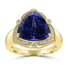 ADG52492_1 Elegant Gold Tanzanite Diamond Ring, Luxury Tanzanite Diamond Ring Gia Certified, Luxury Gia Certified Tanzanite Diamond Ring, Luxury Tanzanite Yellow Gold Ring, Luxury Tanzanite Diamond Ring For Formal Occasions, Luxury Yellow Gold Tanzanite Ring, Luxury Yellow Gold Gia-certified Sapphire Ring, Luxury Trillion Cut Sapphire Ring For Formal Events, Luxury Trillion Cut Sapphire Ring For Formal Occasions