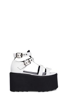 base Trendy Strappy Platform Wedge Sandals, Trendy Strapped Sandals With Buckle Closure, Adjustable White Sandals With Heel Loop, Strapped Platform Sandals With Synthetic Material, Strapped Synthetic Platform Sandals, Strapped Platform Sandals In Synthetic Material, Adjustable Strappy Platform Wedge Sandals, White Wedge Sandals With Chunky Platform And Ankle Strap, White Chunky Platform Open Toe Sandals