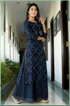 Cotton Suit Designs, Cotton Dress Pattern, Latest Dress Design, Simple Kurti Designs, Long Kurti, Outfits Woman, Long Kurti Designs