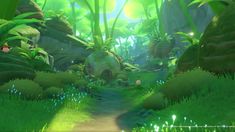 an animated image of a forest with lots of plants