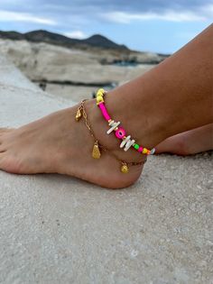 Handmade Adjustable Anklet Bracelet Set With Colorful Beads and Gold Accents, Gold Chain Anklet, Colorful Anklet, Gift for Her. - Etsy Gold Chain Anklet, Handmade Anklets, Oct 1, Anklet Bracelet, Chain Anklet, Ankle Bracelets, Jewelry Tutorials, Gold Accents, Bracelet Set