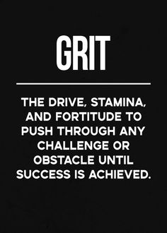 a black and white photo with the words grit written below it, on a black background