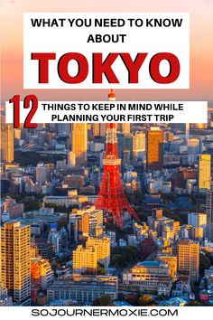 the eiffel tower in tokyo with text overlay that reads what you need to know about tokyo 12 things to keep in mind while planning your first trip