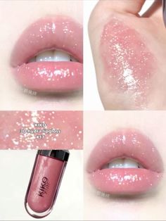 Glittery Lip Gloss, Kiko Milano Lipgloss, Kiko Gloss, Kiko Lipgloss, Pink Lipgloss, Pink Gloss, Amazon Beauty, Rosy Lips