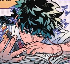 an anime character is reading a book and holding a camera in his hand with the caption that reads, i love you so much