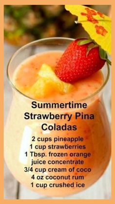 Resep Smoothie, Pina Coladas, Mixed Drinks Alcohol, Summertime Drinks, Boozy Drinks, Mixed Drinks Recipes, Läcker Mat