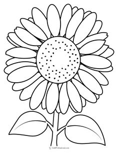 a sunflower with leaves on it coloring page