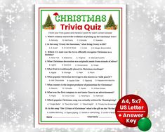 a christmas trivia quiz with the answers