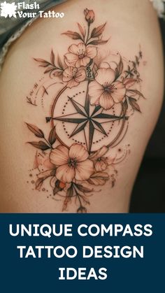 Explore a variety of unique and beautiful compass tattoo designs for women. Whether you prefer a small, simple compass tattoo or a more intricate feminine design, these ideas are sure to inspire your next ink! Find the perfect compass tattoo design that speaks to your sense of adventure and wanderlust. Half Compass Tattoo, Aruba Tattoo, Floral Compass Tattoo Feminine, Nautical Tattoo For Women, Flower Compass Tattoo Design, Unique Compass Tattoo, Women’s Compass Tattoo, Travel Tattoos For Women Unique, Compass Tattoo Ideas For Women