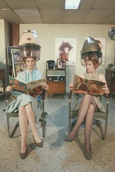 Hair Dryers, Hair Affair, Beauty Parlor, Vintage Hair, Portrait Ideas