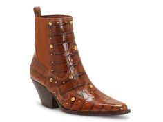 Saw this at DSW! Vince Camuto Boots, Western Booties, Dressy Fashion, Beautiful Boots, Vince Camuto Shoes, Designer Boots, Leather Booties, Wild West, Western Boots