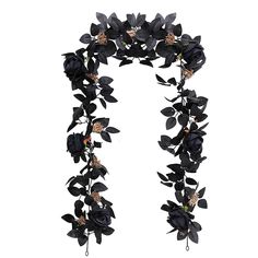 the letter n is made up of black flowers and leaves