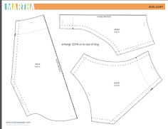 the back and side view of an easy to sew pant pattern, with measurements for