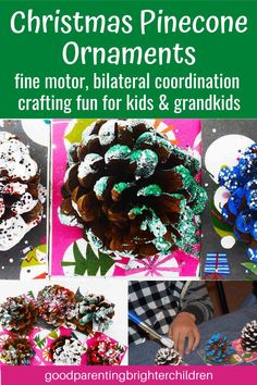 christmas pinecone ornaments for kids to make