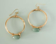 "Simple hoop gemstone earrings It makes a great everyday earrings. Or, if you are thinking of getting a thoughtful gift for your bridesmaids, this earrings is it! They can wear it during your wedding and also after that. Definitely a bridesmaid gift that will be appreciated and enjoyed for a long long time. Measure Length:1 1/2\" long **Important: Unless otherwise noted, all of the findings (ear wires, chains, etc.), framed gems, and charms in the jewelry is plated. Plated findings have a brass Modern Wire Wrapped Hoop Earrings For Gift, Modern Gemstone Hoop Earrings For Gift, Modern Gemstone Hoop Earrings As Gift, Modern Wire Wrapped Jewelry For Gifts, Modern Adjustable Wrap Earrings As Gift, Modern Wire Wrapped Jewelry For Gift, Modern Wire Wrapped Jewelry As Gift, Modern Wire Wrapped Dangle Hoop Earrings, Modern Gemstone Hoop Earrings For Everyday