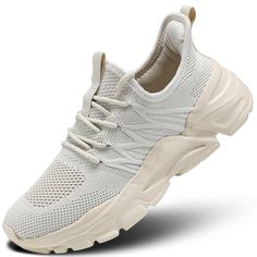 PRICES MAY VARY. Lightweight and breathable upper: The mesh knit upper has good air permeability and flexibility, no sense of restraint, and no sultry heat. Let your feet breathe freely. All-Day Comfort: The pull-on design with shoelaces fits your feet more easily, making it easy to put on and take off. The upper and sole are very soft, keeping you comfortable all day long. Ventilating shoes insole which thick to keep a dry, healthy and comfort foot environment.After you walk through the day's w Workout Sneakers, Ladies Tennis, Mens Running Shoes, Jogging Shoes, Tennis Sneakers, Tennis Fashion, Lightweight Sneakers, Mens Running, Walking Shoes Women