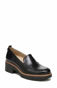 Vionic Kensley Loafer (Women) | Nordstrom Leather Loafers Women, Platform Flats, Loafer Shoes Women, Loafer Women, Platform Loafers, Black Loafers, Mary Jane Heels, Casual Loafers, Lug Sole