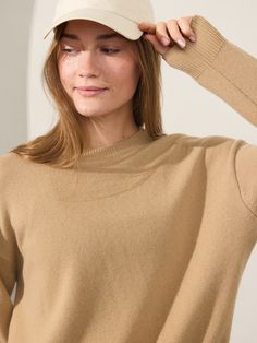 FOR: Commuting, work, and travel FEEL: Wool-cashmere blend is luxuriously soft and cozy FAVE: Rib-knit details for added comfort and mobility Relaxed with room to move Regular length, hits at low hip Body length in size M: 24" Body length in size Plus/2X: 26". Everyday Cashmere Soft Knit Sweater, Wool Sweater For Everyday, Everyday Wool Sweater, Beige Cashmere Tops For Everyday, Everyday Beige Cashmere Tops, Everyday Merino Wool Sweater, Everyday Cashmere Sweater With Ribbed Collar, Everyday Beige Cashmere Sweater, Beige Cashmere Sweater For Everyday