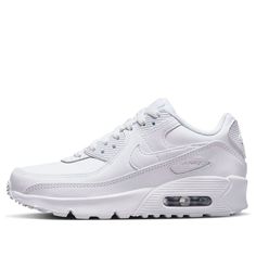 Nike Air Max 90 Leather GS White CD6864-100 Nike Air Max 90 Leather, Air Max 90 Leather, Marathon Running Shoes, Running Shoes Sneakers, Nike Air Max 90, Stylish Sneakers, Perfect Pair, Air Max, Nike Air Max