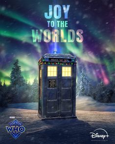 a poster for the doctor who is coming to town in christmas time, with an image of a tardish