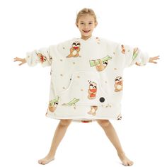 PRICES MAY VARY. 100% Polyester Imported Ultimate Warmth & Comfort: Featuring a premium sherpa fleece lining and a soft flannel outer fabric, this wearable blanket hoodie offers unbeatable warmth and cozy softness for kids. Whether they’re lounging at home or playing outside, it’s the perfect snuggle companion for both girls and boys Oversized Fit For Girls & Boys: Designed for children under 10, features an oversized fit that provides maximum comfort and flexibility. With a variety of fun and o Hooded Fleece Sweatshirt With Character Print, Wearable Blankets, Sloth Sweater, Cartoon Print Fleece Hoodie, Blanket Sweatshirt, Sloth Blanket, Fuzzy Hoodie, Kids Oodie Wearable Blanket, Cozy Gifts