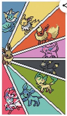 an image of pokemon cross stitch pattern