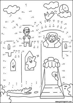 a coloring page with numbers and pictures for children to color