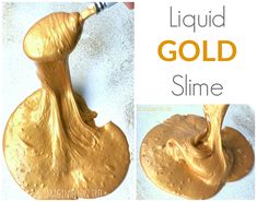 the liquid gold slime is being poured on it