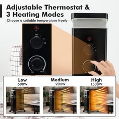 three different types of thermostat and 3 heating modes choose a suitable temperature freely