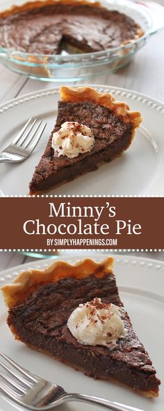 a slice of chocolate pie on a plate