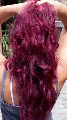 Hair Dye Ideas Without Bleach, Raspberry Colored Hair, Purple Ish Red Hair, Winter Fashion Hair Color, Pink Hair On Dark Hair, Long Colorful Hair, Rosy Pink Hair, Dark Hot Pink Hair, Fusha Hair Color