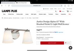 a website page for lamps plus with three lights on it