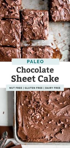 paleo chocolate sheet cake on a tray