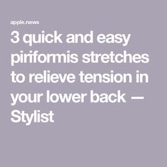 the text reads, 3 quick and easy perform stretches to remove tension in your lower back