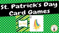 st patrick's day card games for kids to play on the green polka dot background