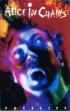 the cover art for alice in chains'album, facelifted with her mouth open