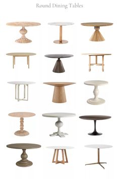 round dining tables with different bases