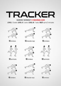 a poster with instructions on how to do a trakcer workout for beginners