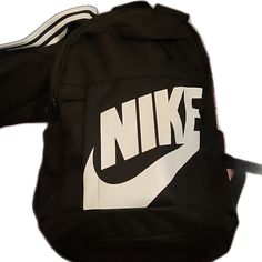 Casual Black Backpack With Letter Print, Nike Black Backpack For Back To School, Nike Black Backpack For School, Nike White Standard Backpack, White Nike Functional Backpack, Nike White Functional Backpack, Nike White Backpack For Everyday Use, White Nike Backpack For Everyday Use, White Backpack For Back To School Streetwear