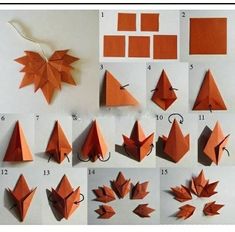 how to make an origami leaf out of paper