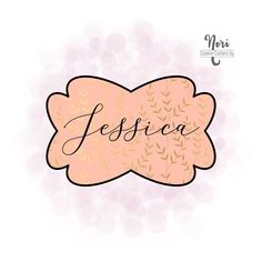 the word jesus written in cursive writing on a pink background with leaves and branches