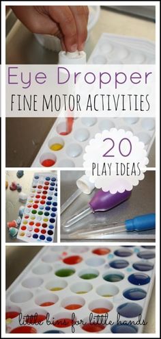 Fine Motor Ideas, Preschool Fine Motor Skills, Finger Gym, Funky Fingers, Eye Dropper, Fine Motor Activities For Kids, Diy Montessori, Preschool Fine Motor, Gross Motor Activities