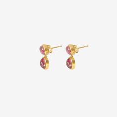 Details Prounis 22k yellow gold & pink tourmaline Small Amphora earrings. Each earring measures approximately 5/8″ x 1/4". Prounis uses natural stones in these earrings & the color of each pair may vary slightly from those pictured. - pink torumaline - 22k yellow gold - 5/8" total length - each earring weighs 2.78g Yellow Gold Tourmaline Gemstone Earrings, Formal Yellow Gold Tourmaline Earrings, Yellow Gold Tourmaline Drop Earrings, Amphora Earrings, Perry Como, Semi Precious Gems, Roman Art, Precious Gems, Green Silk