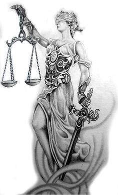 Lady Justice Statue, Justice Tattoo, Ems Tattoos, Tattoo Over Scar, Goddess Of Justice, Libra Art, Compass Tattoo Design, Statue Tattoo, Greek Mythology Tattoos